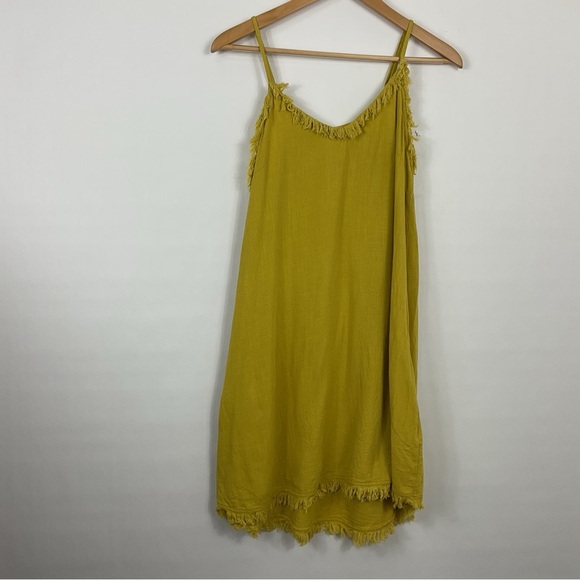 Umgee Sleeveless Linen Blend Fringe Dress Size Small - Picture 1 of 8